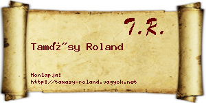 Tamásy Roland névjegykártya